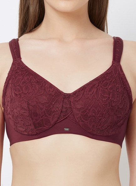 Buy SOIE- Medium Coverage Non Padded Wired Lace Demi Cup Bra (Pack