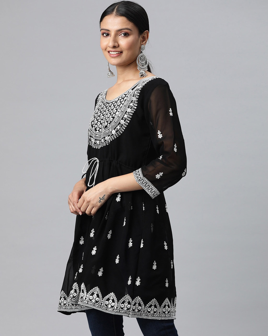 Buy Black Kurtis & Tunics for Women by Zanaaya Online