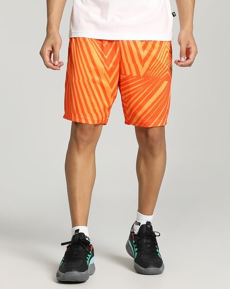 Orange store striped shorts