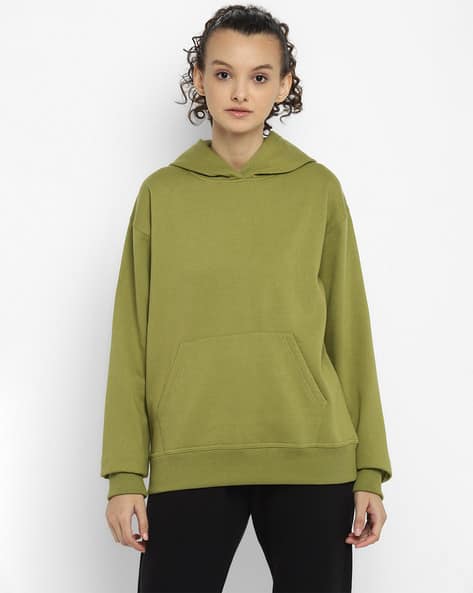 Buy Green Sweatshirt Hoodies for Women by ALAN JONES CLOTHING