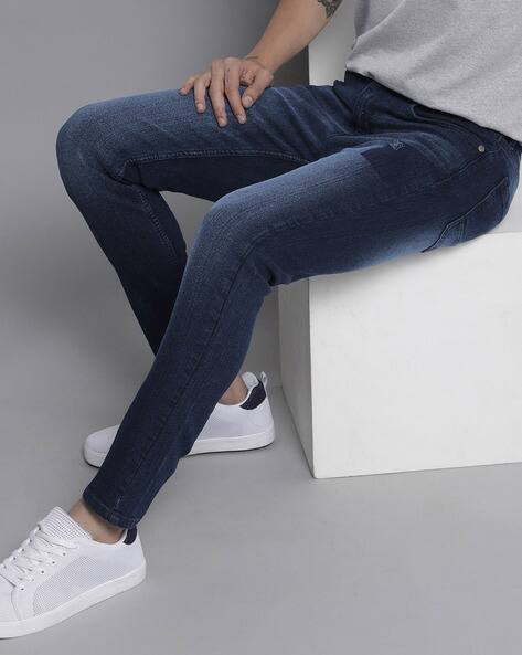 THE INDIAN GARAGE CO Men Heavily Washed Skinny Fit Jeans
