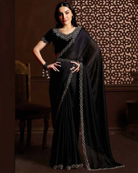 Black Chiffon Party Wear Saree