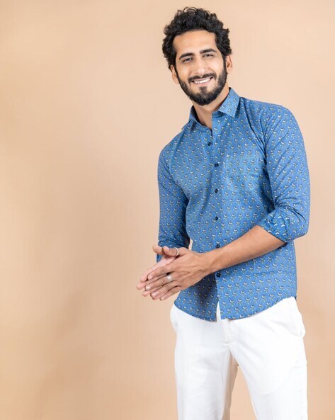 Buy Blue Shirts for Men by Tistabene Online