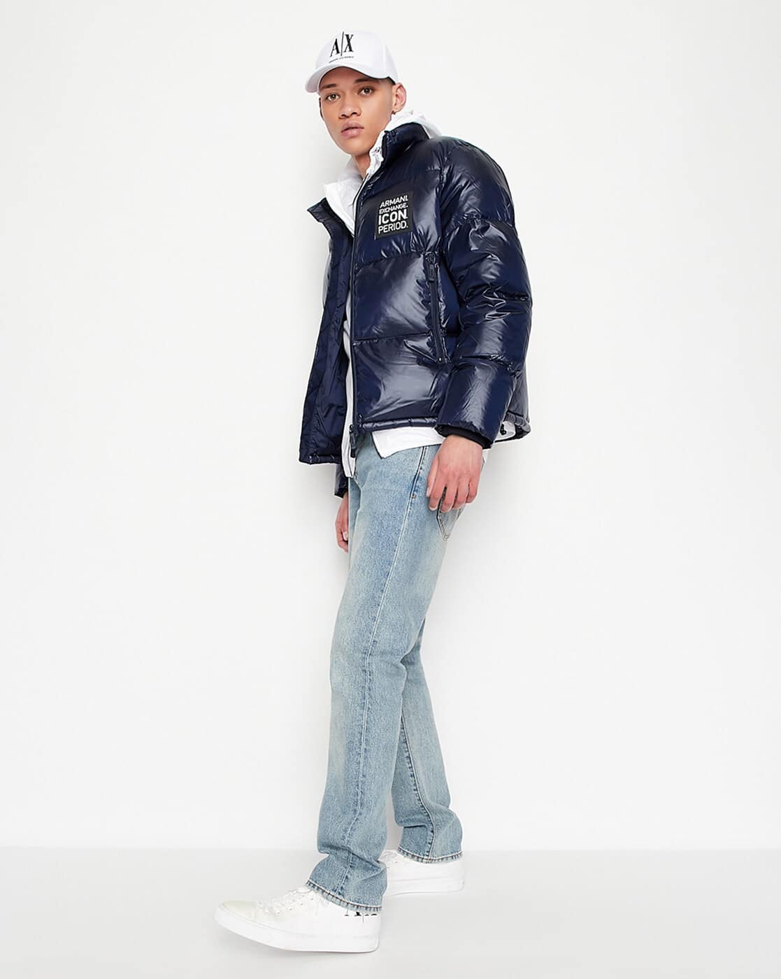 Buy ARMANI EXCHANGE Logo Print Zip-Front Padded Jacket Online