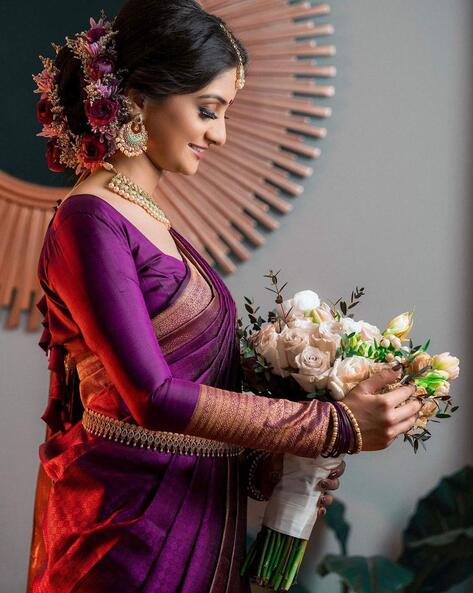 Bridal, Traditional, Wedding Purple and Violet color Banarasi Silk, Silk  fabric Saree : 1741473