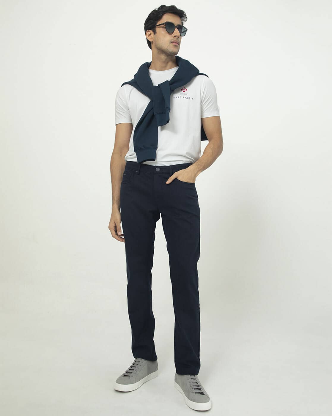 Men Slim Fit Flat-Front Chinos