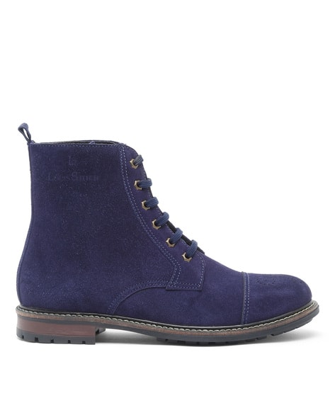 Men Ankle-Length Brogue Boots with Brush