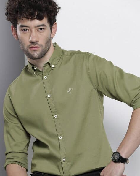 The Indian Garage Co Slim Fit Shirt with Button-Down Collar
