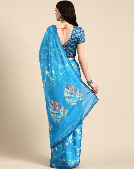 saangi by shubhangi Draped Saree With Blouse | Women, Sarees, Pre-draped  Sarees, Printed Sarees, Blue, Marble, George… | Blouses for women, Drape  saree, Aza fashion