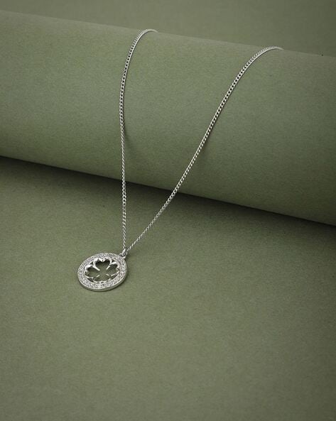 925 Sterling Silver Cat Moon Love Necklace Chain For Girls - Silver Palace