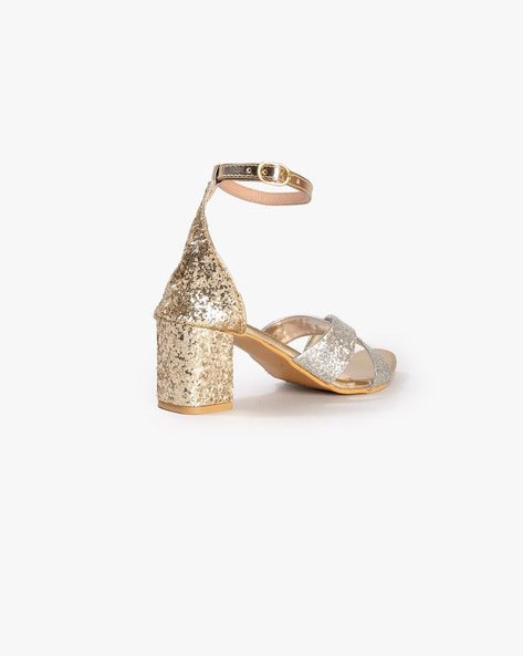 Buy online Gold Synthetic Slip On Sandals from heels for Women by Glitzy  Galz for ₹1039 at 20% off | 2024 Limeroad.com