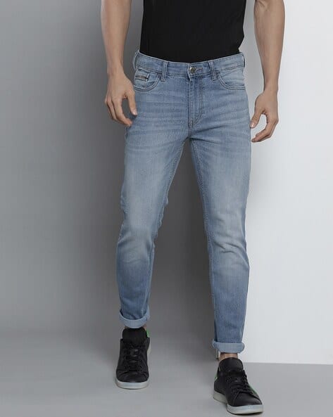 The Indian Garage Co Men Washed Slim Fit Jeans