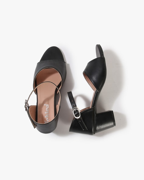 Black sandals best sale ankle strap