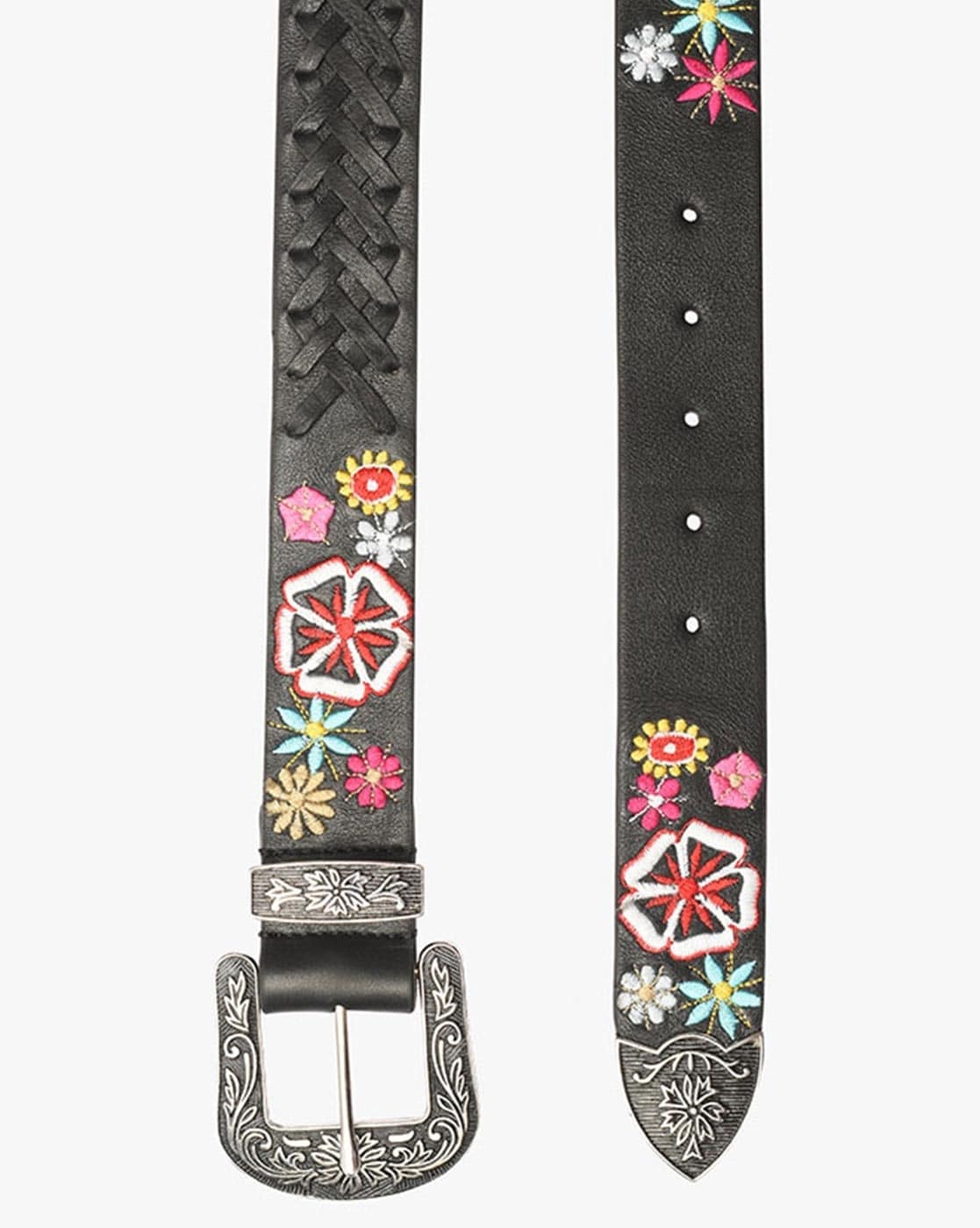 Leather belt with brass buckle Tree of life, Ornamental belt with buckle,  Floral