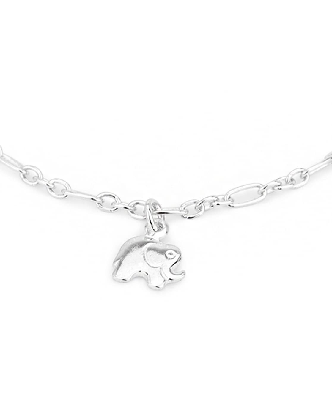 Carlton London Sterling Silver Leaf Charm Bracelet For Women (Silver, FreeSize)