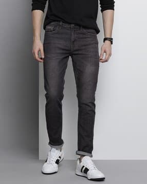 the indian garage co Lightly Washed Slim Fit Jeans-picture-40
