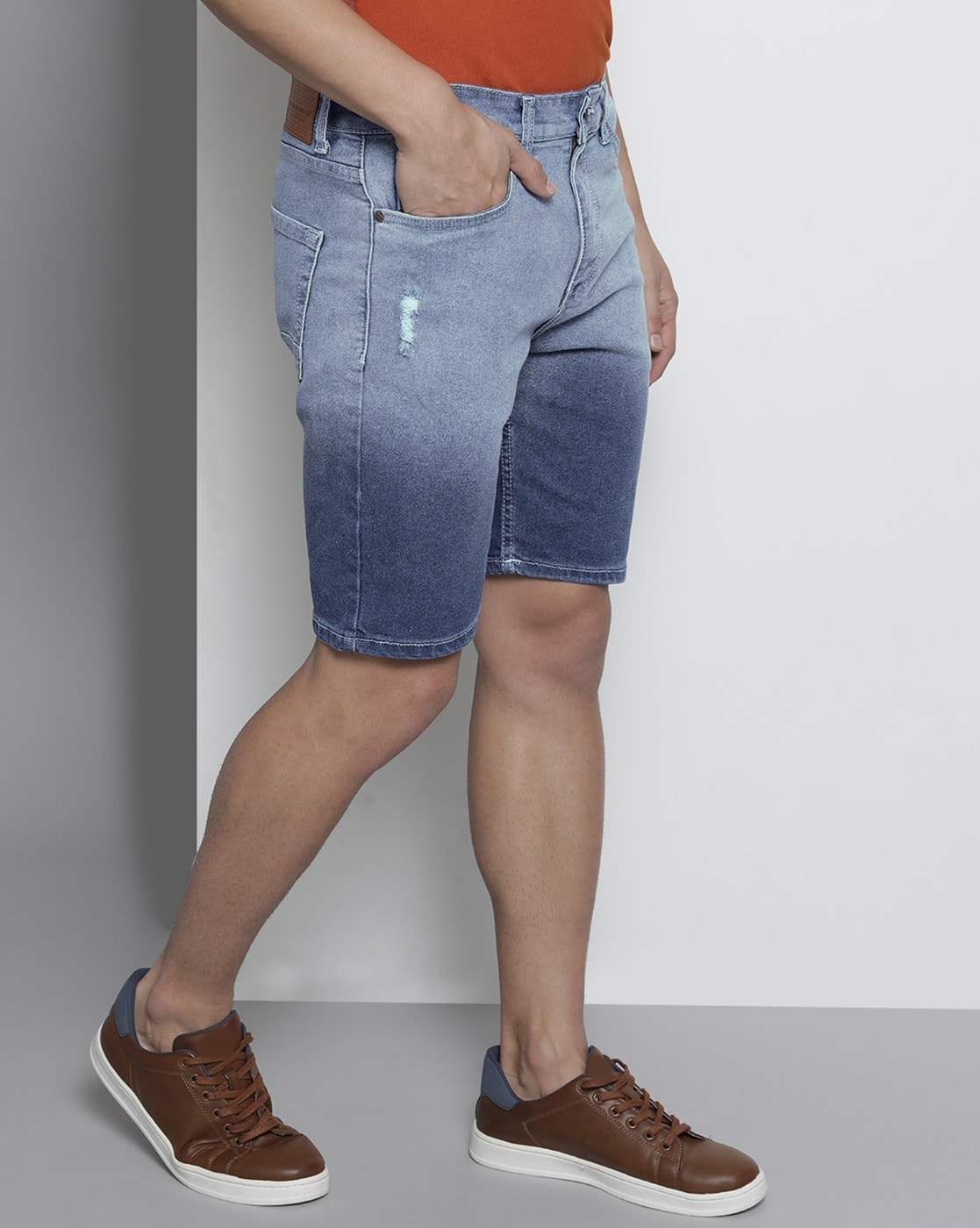 Men Denim Shorts ( length above knee,slim fit)