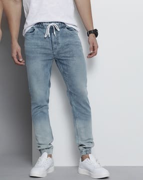 the indian garage co Washed Joggers with Drawstring Waist-picture-51