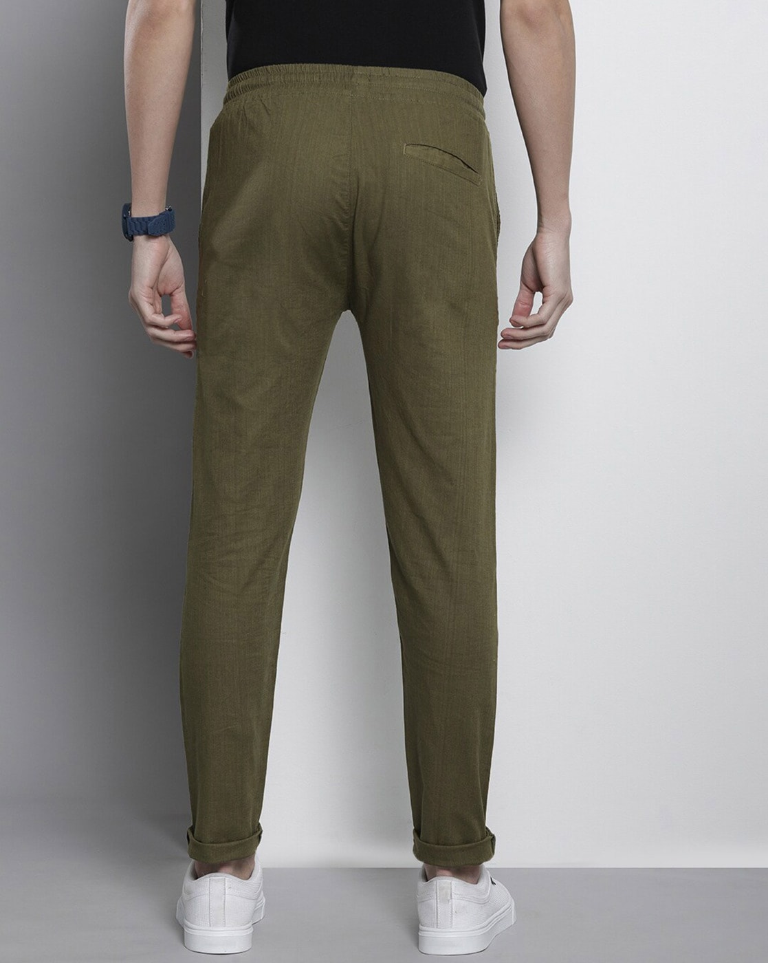 Buy Olive Green Trousers & Pants for Men by The Indian Garage Co