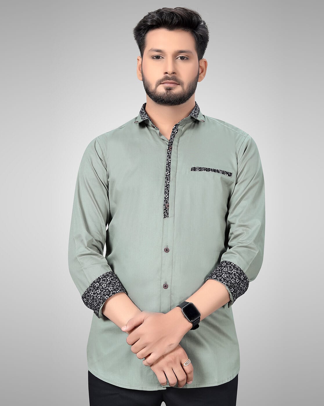 ［完売品］Tie.Me button up T-shirt-GRAY -1117Wx1400H-700589729-grey-