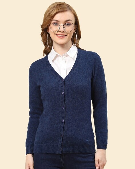 Navy blue v neck on sale cardigan