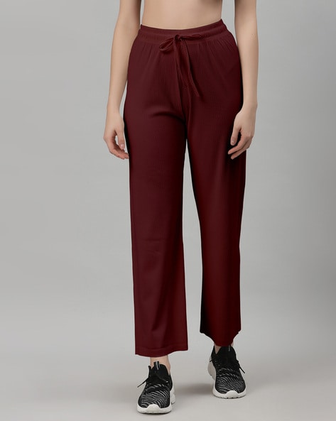 Women Straight Track Pants with Elasticated Waist
