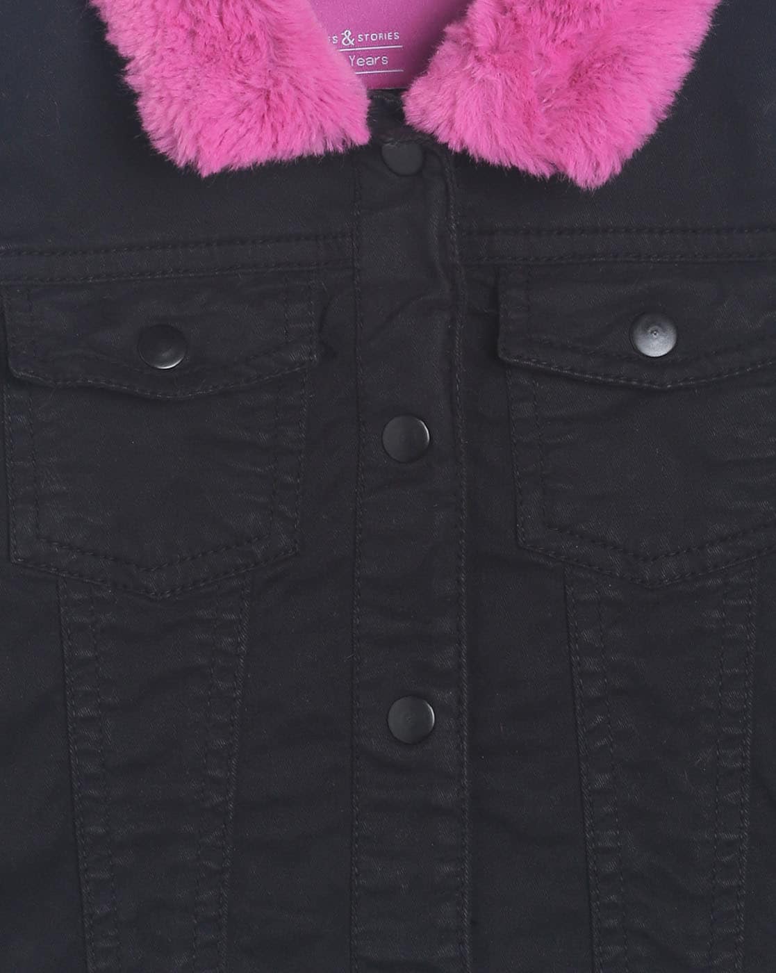 Denim Jacket Collar Made Artificial Pink Stock Photo 1649117599 |  Shutterstock