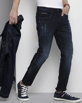 The Indian Garage Co Men Heavily Washed Skinny Fit Jeans