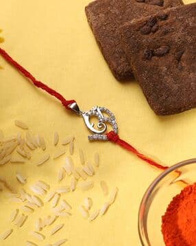 iski uski Sterling Silver Elegant Ganesh Rakhi cum Pendant-picture-23