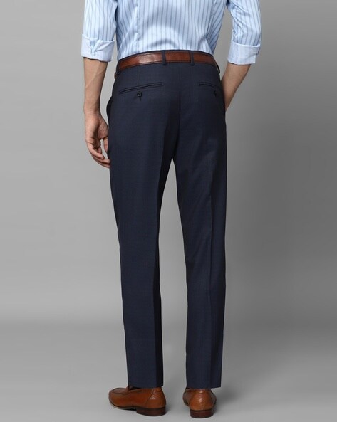 Buy Navy Blue Trousers & Pants for Men by LOUIS PHILIPPE Online