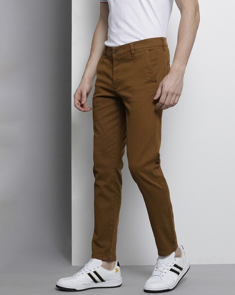 Buy Men Brown Slim Fit Solid Casual Trousers Online  749751  Allen Solly