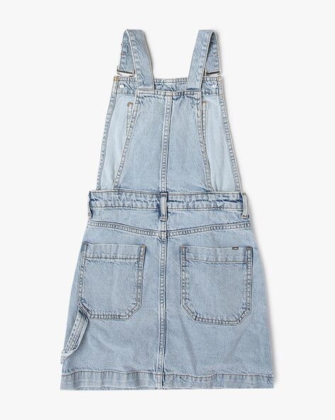 Dungaree Dress, Medium blue