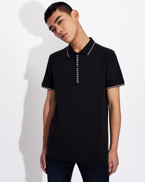 Armani exchange polo zip new arrivals