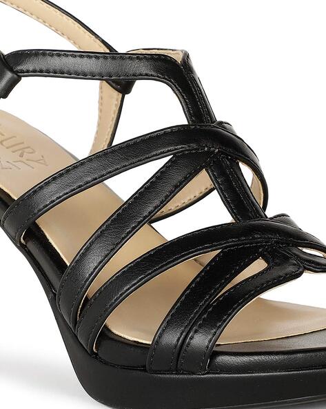 Amazon.com | Naturalizer Womens Meesha Slingback Low Heel Sandal Black  Leather 5 M | Heeled Sandals