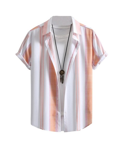 orange shirt white collar