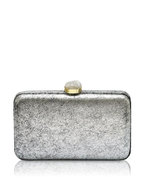 Vintage Danille Originals Lucite Silver Glitter Clutch Bag - Einna Sirrod