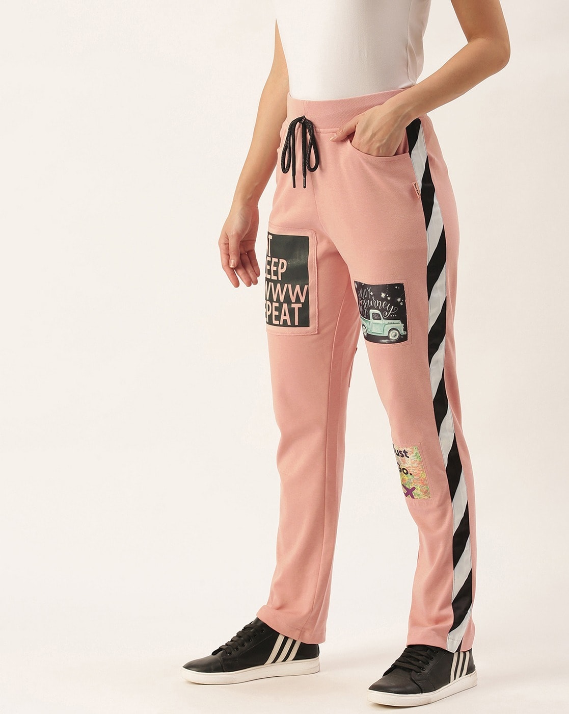 Buy Pink Track Pants for Women by YUVRAAH Online