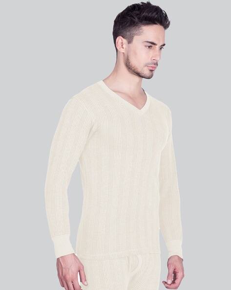 Striped V-Neck Thermal Vest