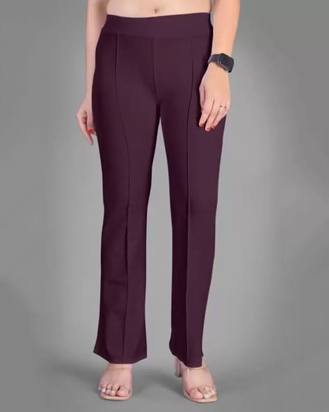Buy Purple Trousers & Pants for Women by Silverfly Online