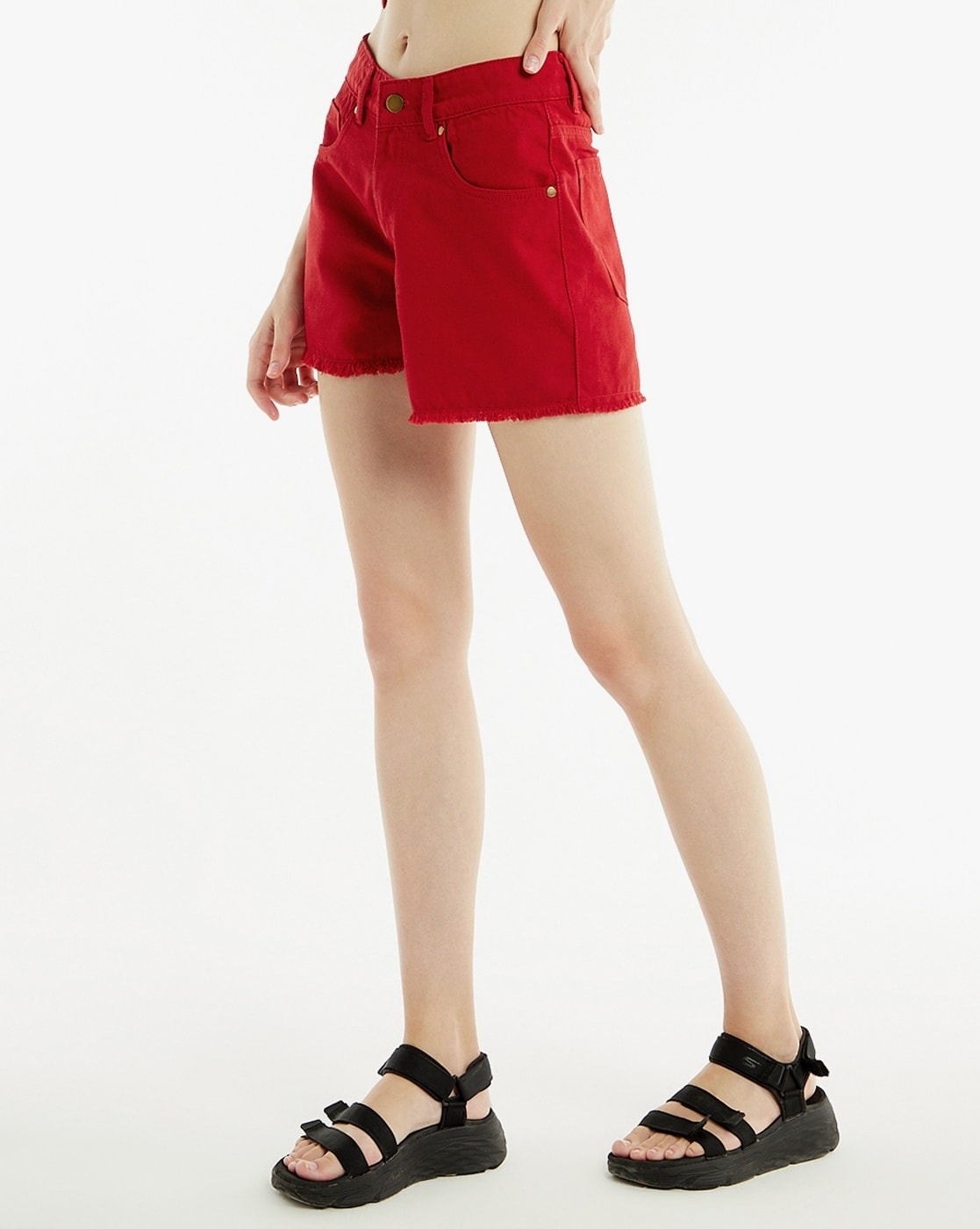 ASEIDFNSA Red Shorts for Women Womens Bodysuit Short Sleeve Denim