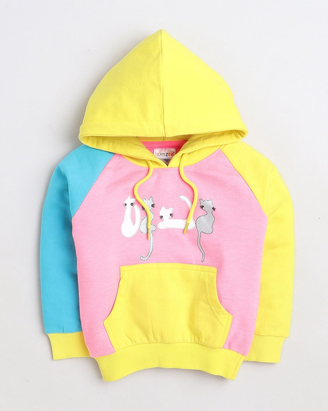 Yellow purple pink hot sale blue hoodie