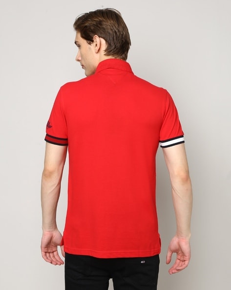 Slim Fit Under Collar Flag Polo