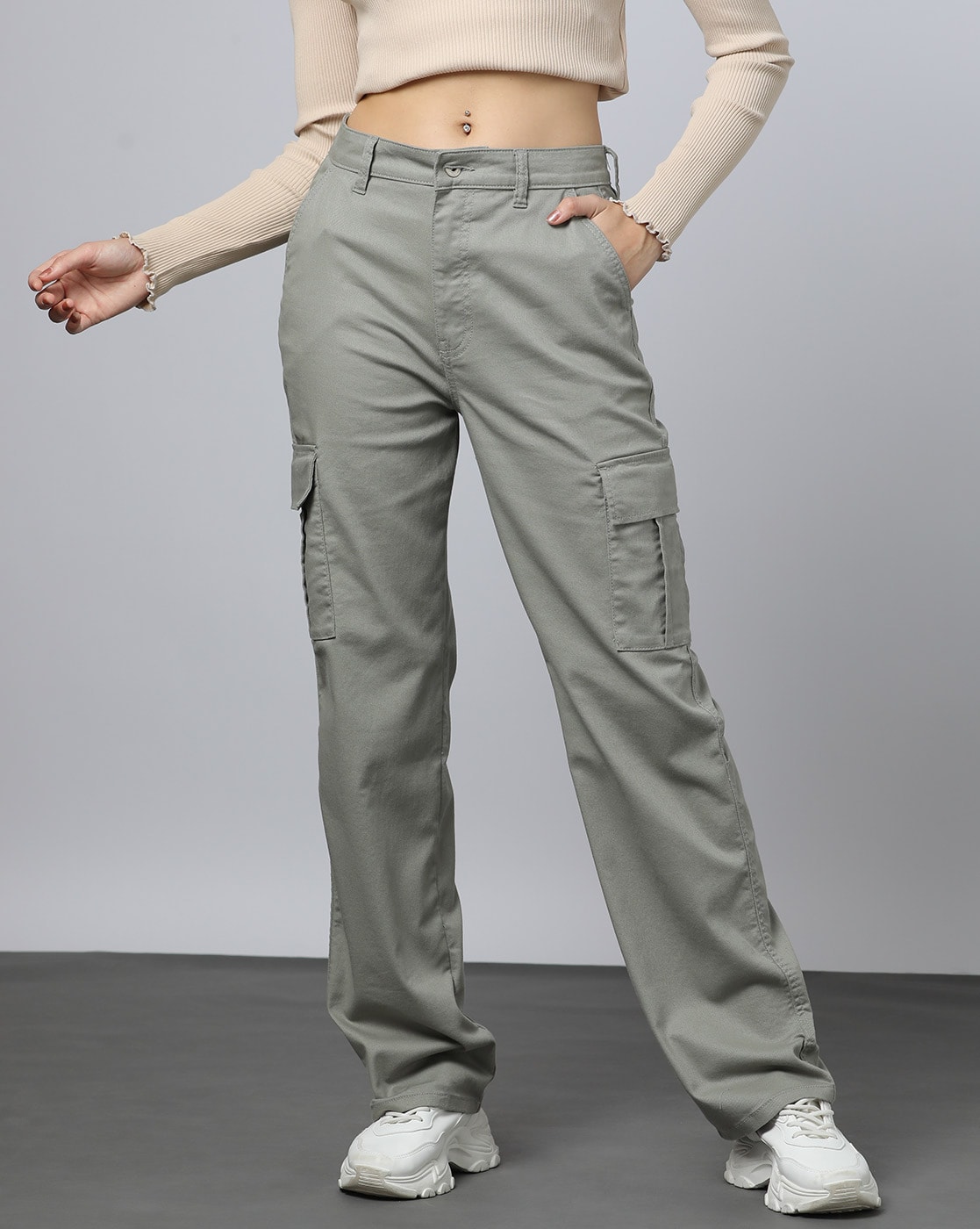 Buy FUNYYZO Womens Wide Leg Pants High Elastic Waisted in The Back  Business Work Trousers Long Straight Suit Pants 006 Khaki Thin XSmall  Long at Amazonin