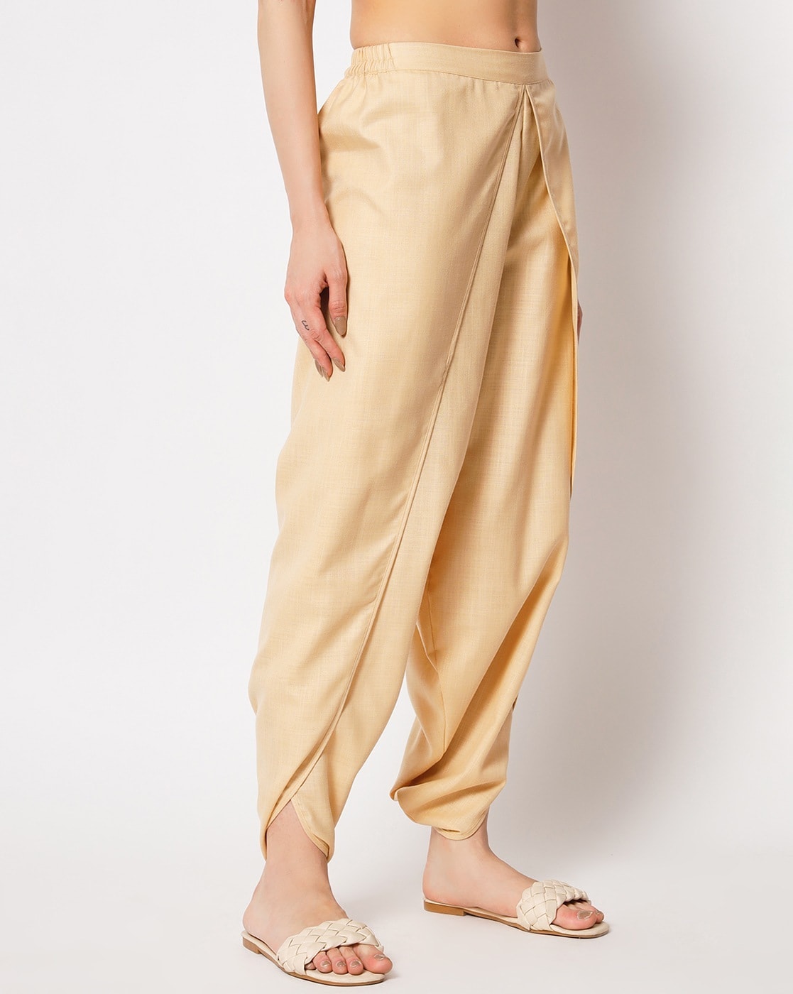 Men Rust Brown Solid Cotton Dhoti Pants