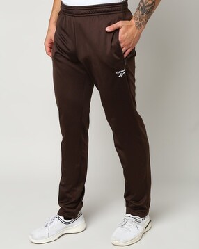 Men Side Striped Track Pants with Elasticated Waist