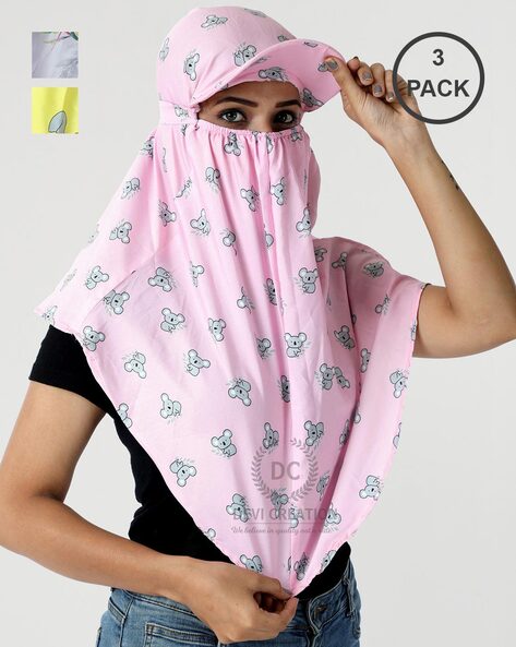 Pack of 2 Printed Scarves with Tie-Up Price in India