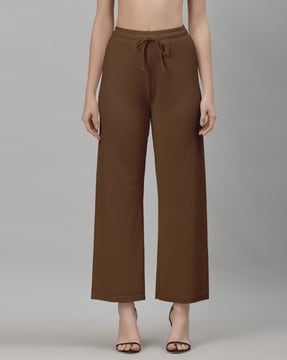 Solid Popwings Women Casual Brown Crush Bootcut Trousers at Rs 230/piece in  New Delhi