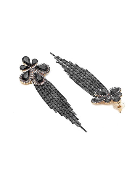 Black deals metallic earrings