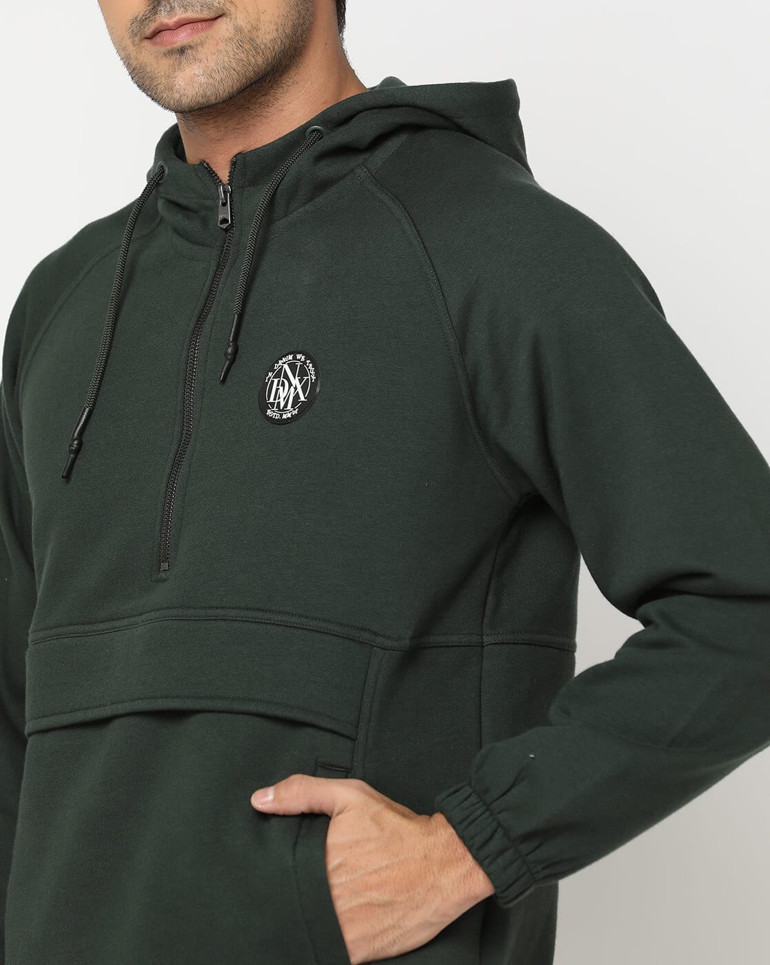 ★sale★8yards PULLOVER Halfsleeve Hoodie Buy Black Sweatshirt & Hoodies for Men by Zen1 Fashion Online