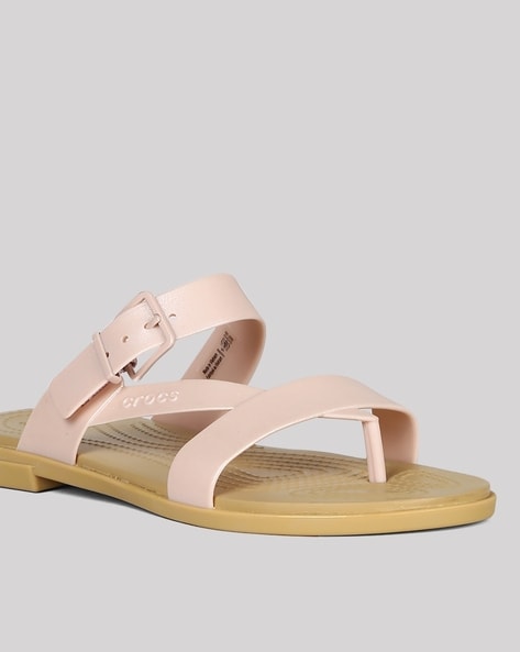 Buy Pink Beige Flat Sandals for Women by CROCS Online Ajio